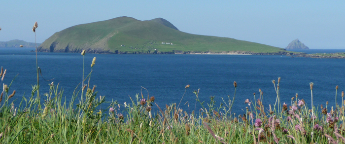 view of Great Blasket Island from Dunquin