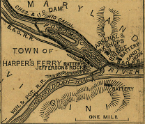 Harpers Ferry, 1861 map