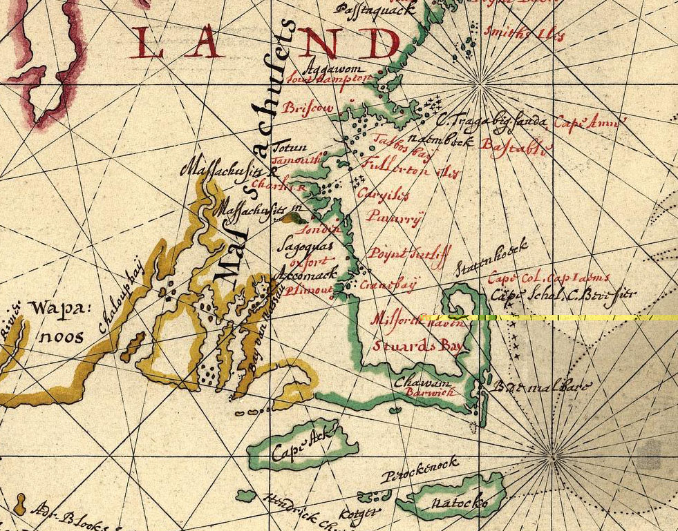 1639 Map of New England by Joan Vinckeboons