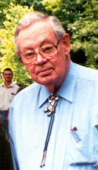 Jim Deetz and archaeologist Eric Deetz in background, 1999