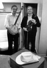 Prof. Deetz, with his banjo, and a fellow musician in Paradise Valley, 1979; photograph by Eugene Prince