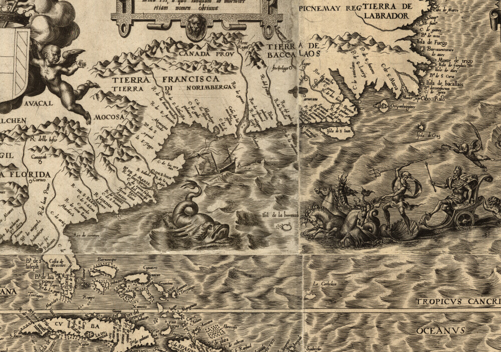 1562 Map of America by Diego Gutiérrez