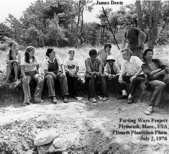 Prof. Deetz and excavation team in 1976