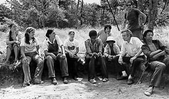 Jim Deetz and excavation team at Parting Ways site, July 2, 1976; photo from Plimoth Plantation Museum archives.