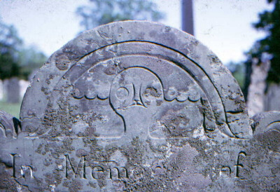 Plympton County gravestone depicted as Stone 10 in Figure 3 of study entitled Death's Head, Cherub, Urn and Willow