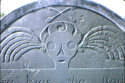 Plympton County gravestone depicted as Stone 14 in Figure 3 of study entitled Death's Head, Cherub, Urn and Willow