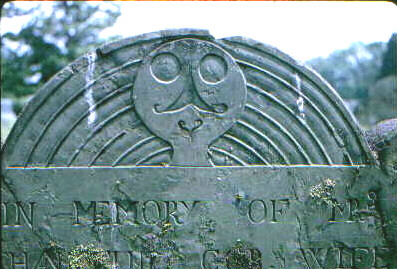 Plympton County gravestone depicted as Stone 15 in Figure 3 of study entitled Death's Head, Cherub, Urn and Willow