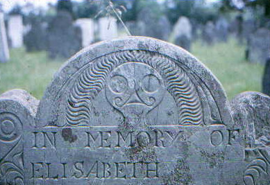 Plympton County gravestone depicted as Stone 6 in Figure 3 of study entitled Death's Head, Cherub, Urn and Willow