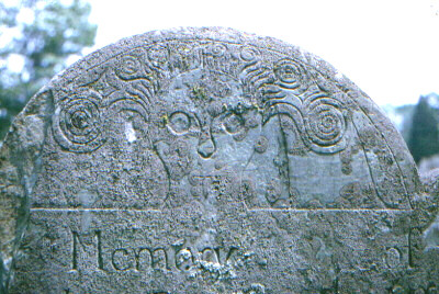 Plympton County gravestone depicted as Stone 9 in Figure 3 of study entitled Death's Head, Cherub, Urn and Willow